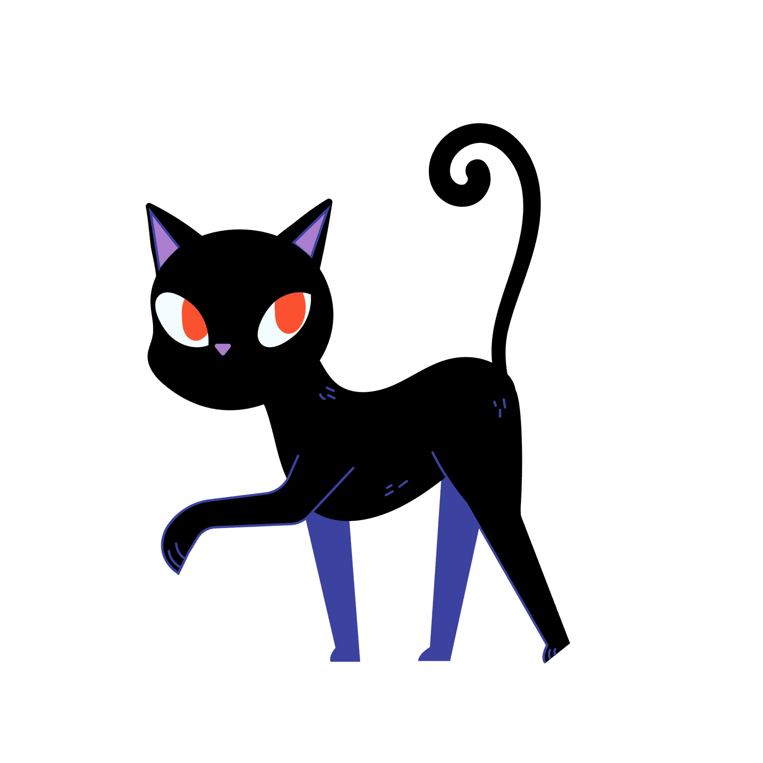 cute black purple cat with red eyes