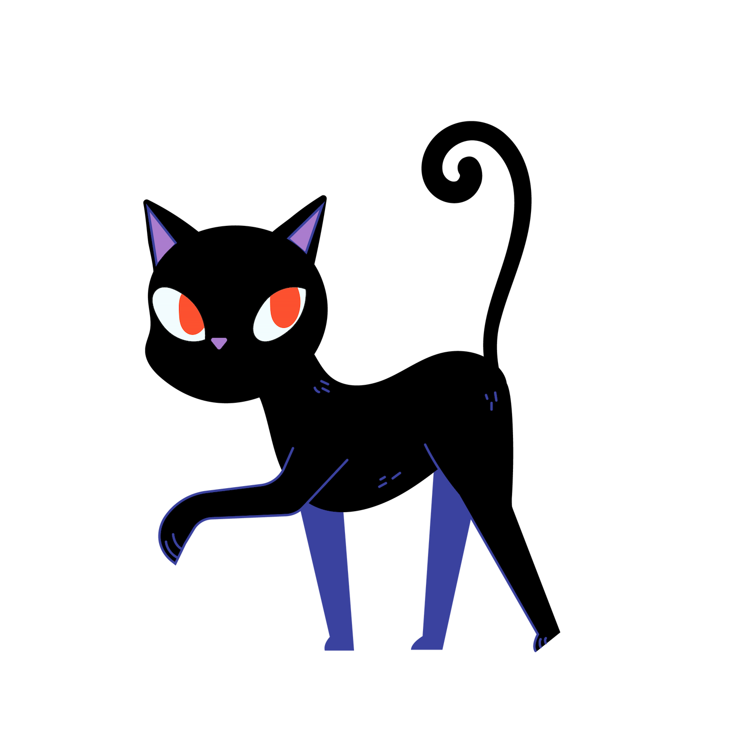 cute black purple cat with red eyes