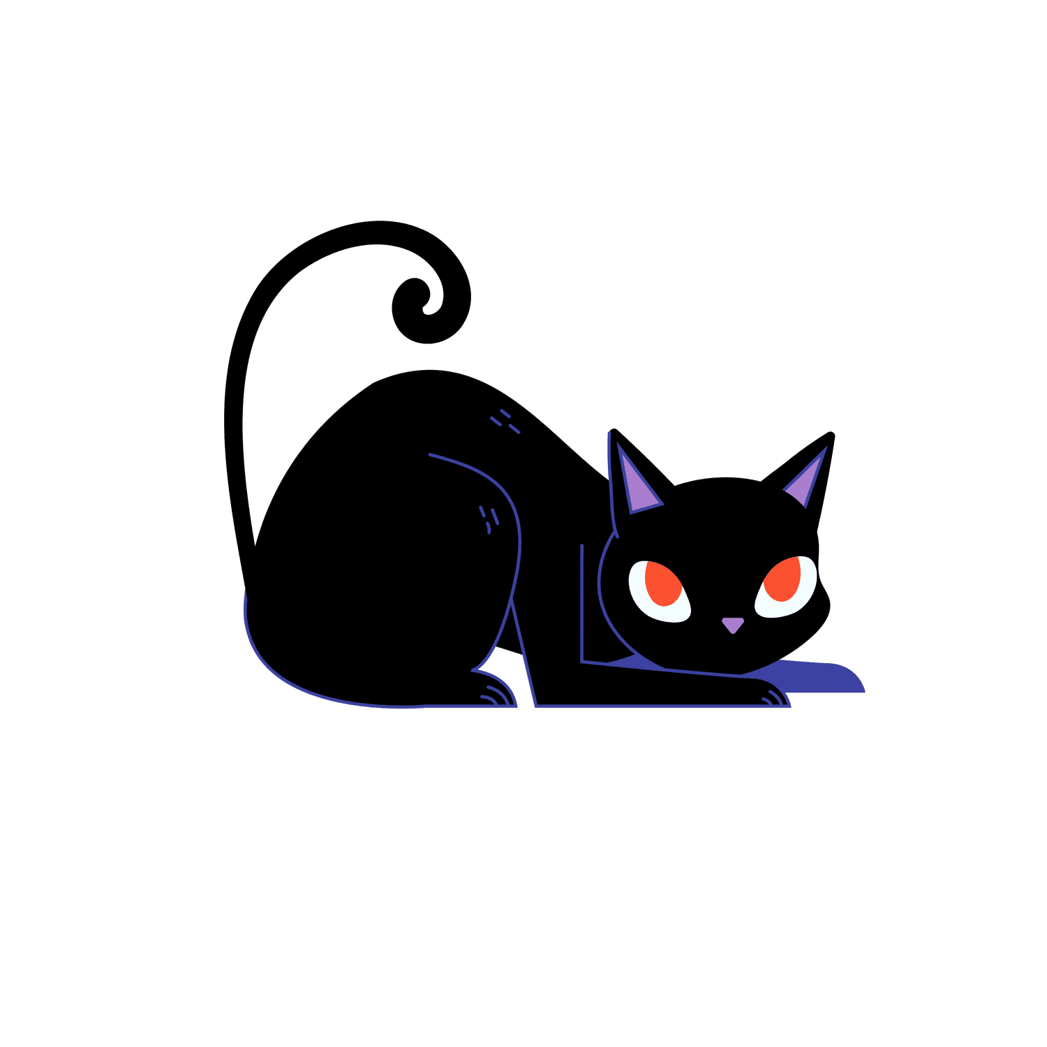 cute black purple cat with red eyes