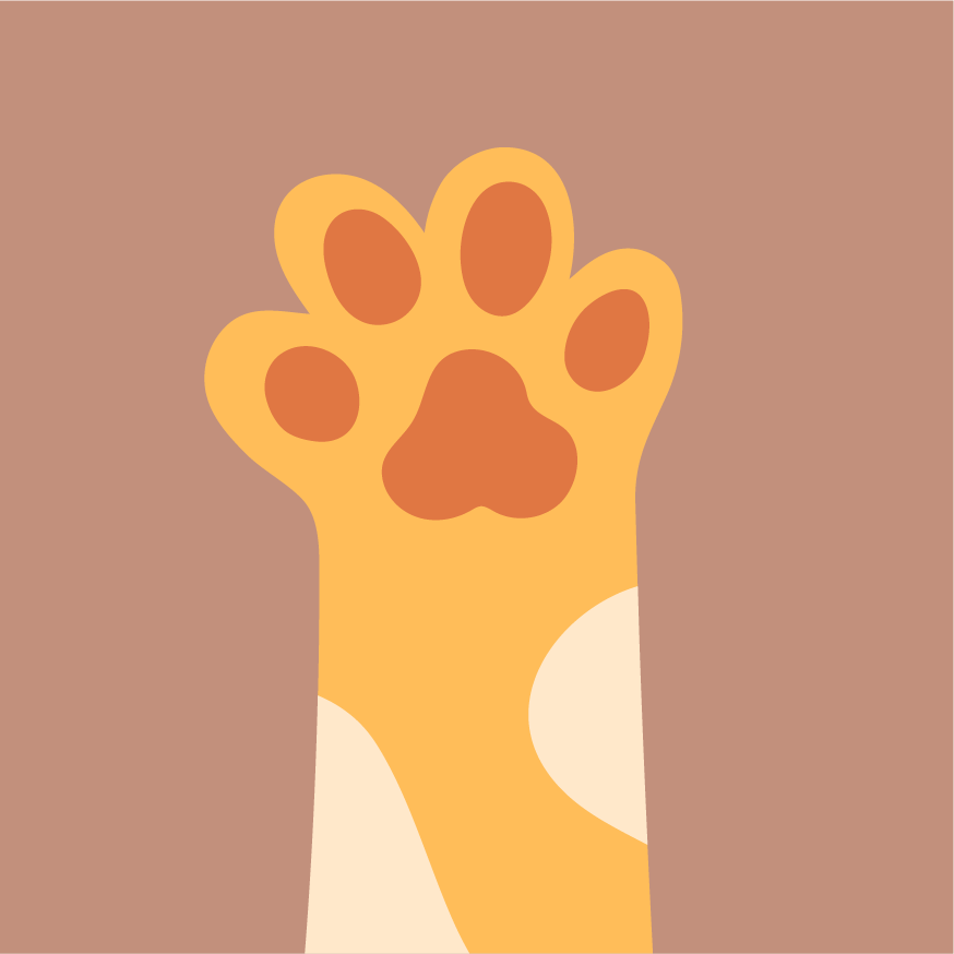 cats paws flat style