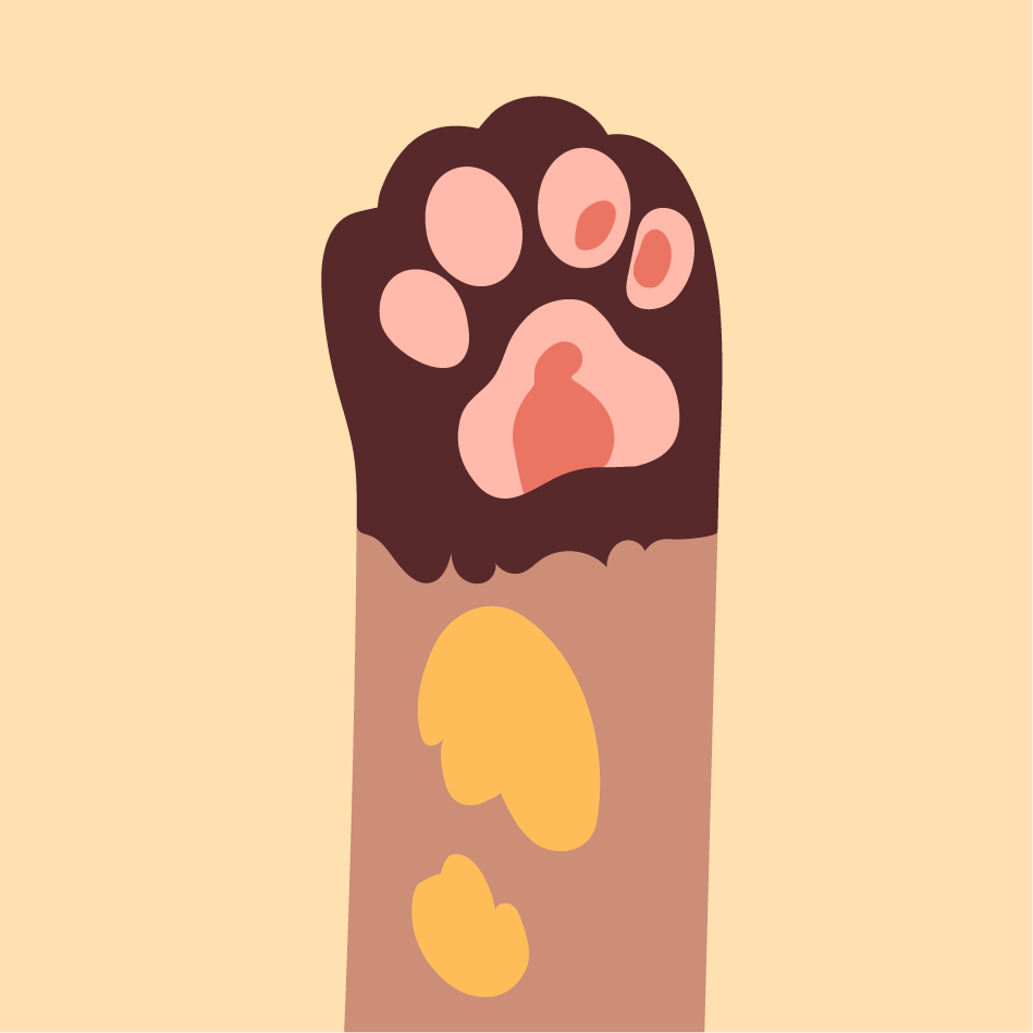 cats paws flat style illustration perfect for playful animal-themed projects or pet-related content