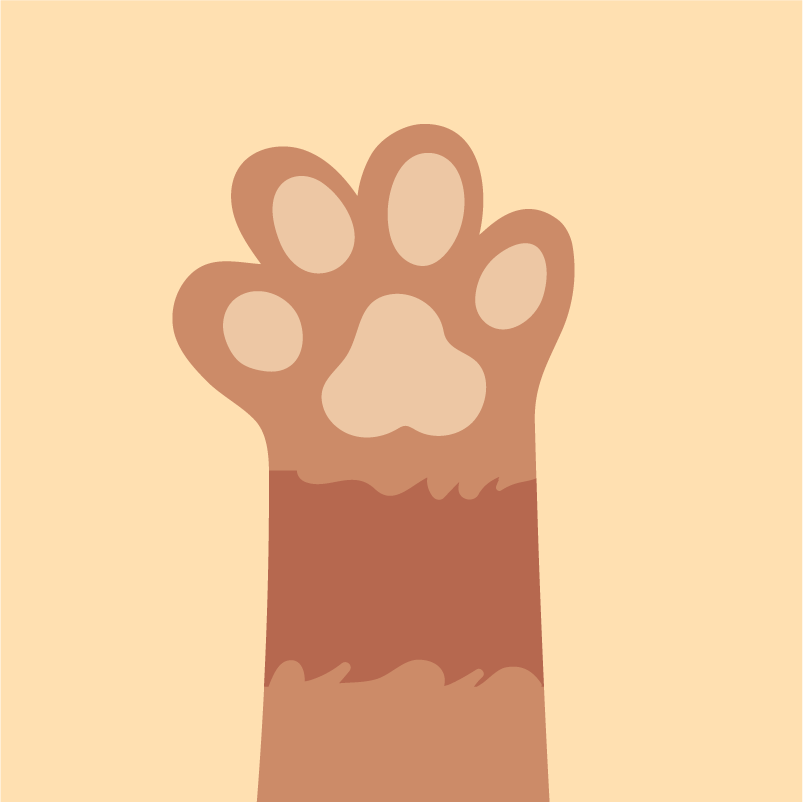 cats paws flat style illustration for playful pet-related projects and decor