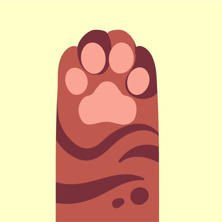 playful cats paws flat style illustration perfect for pet-themed projects and branding