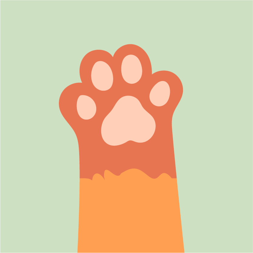 cats paws flat style