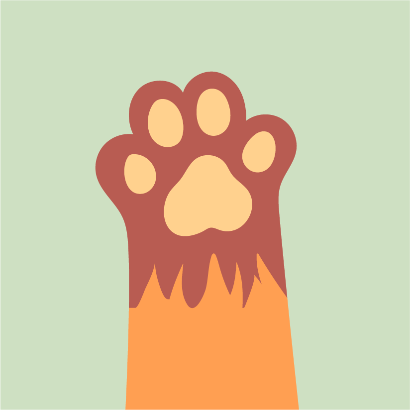 cats paws flat style