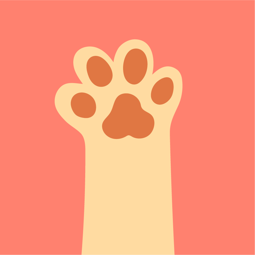 cats paws flat style illustration for playful pet-themed projects and branding