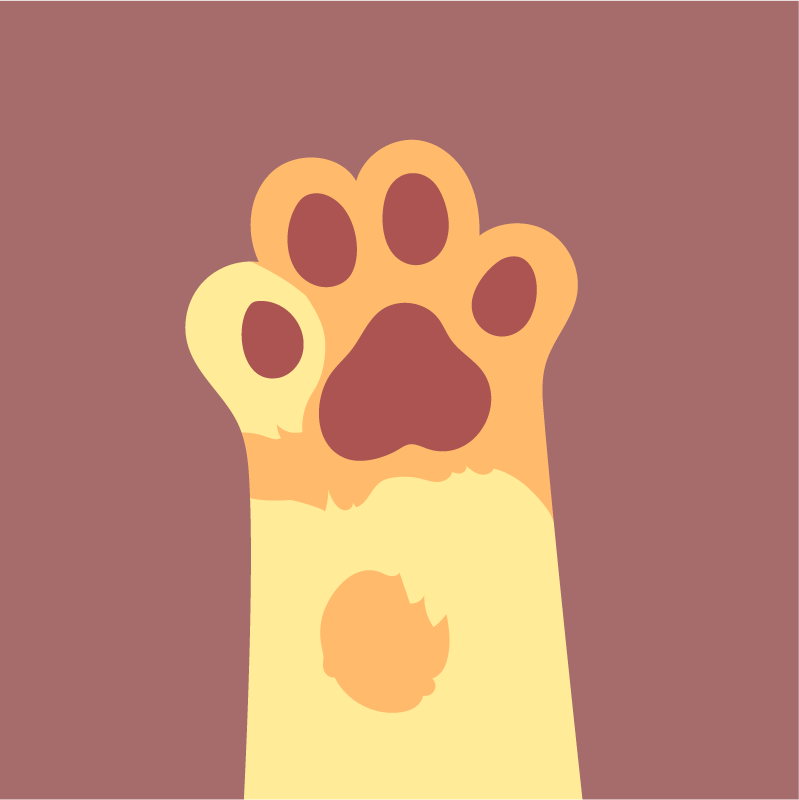 cats paws flat style