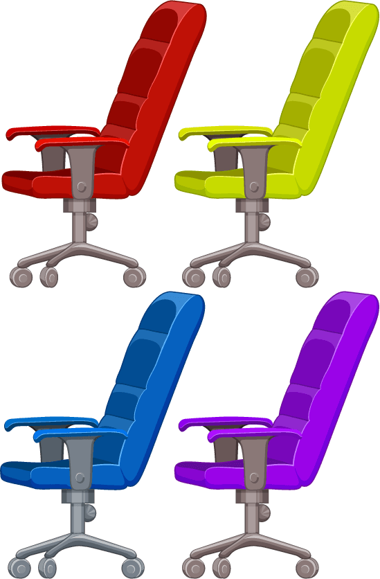 chair different of modern furniture illustration