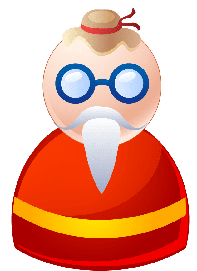 character icon people icons vector featuring a wise old man with glasses in bright colors