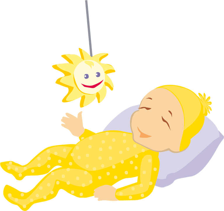 adorable sleeping baby character icon people icons vector with cheerful sun mobile