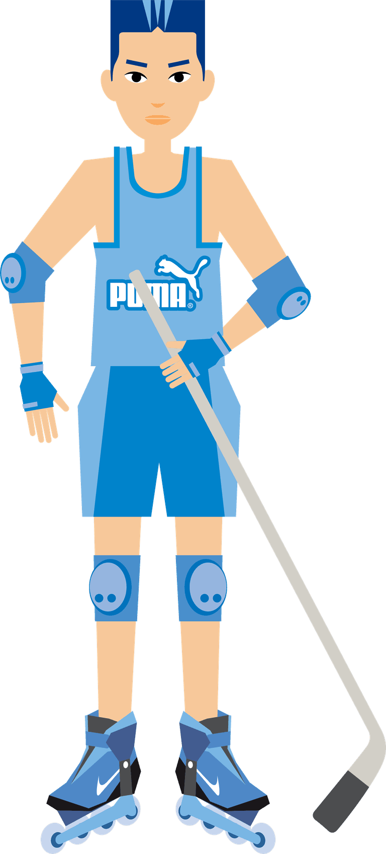 character icon people icons vector for sporty roller hockey athletes in dynamic poses