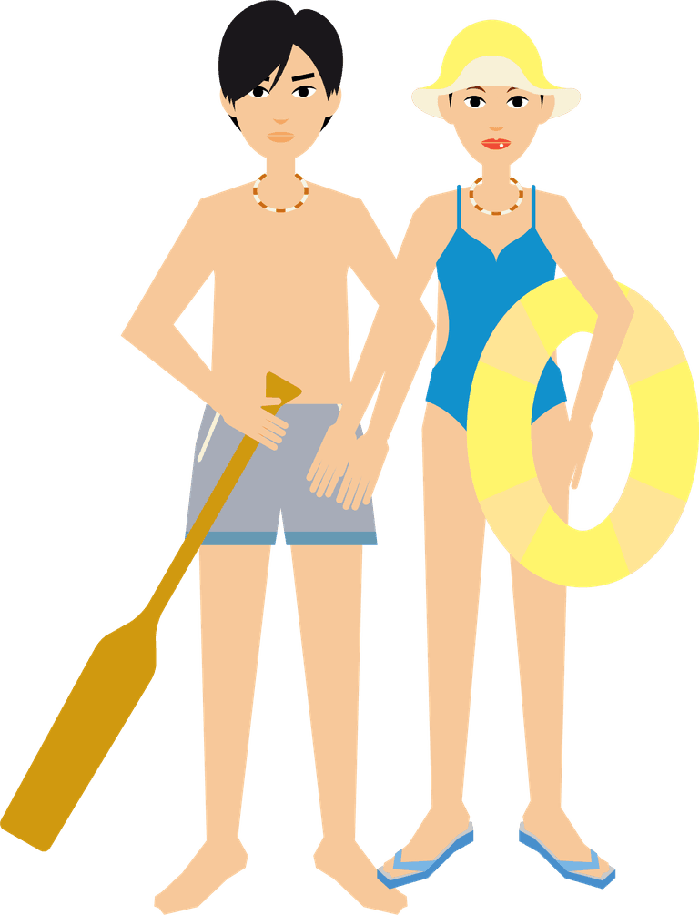 character icon people icons vector for summer fun with pool safety equipment