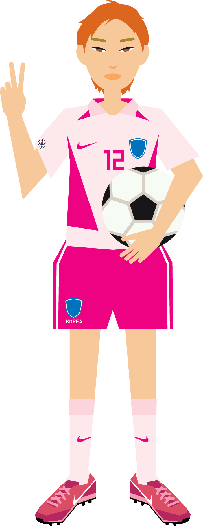 character icon people icons vector showcasing a confident female soccer player in vibrant attire