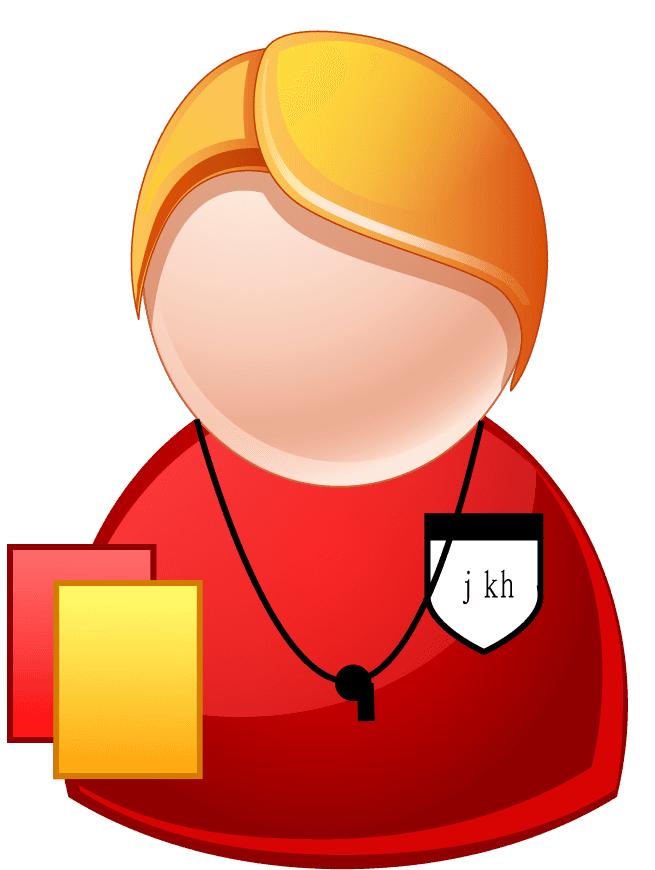 character icon people icons vector of a referee with yellow and red cards