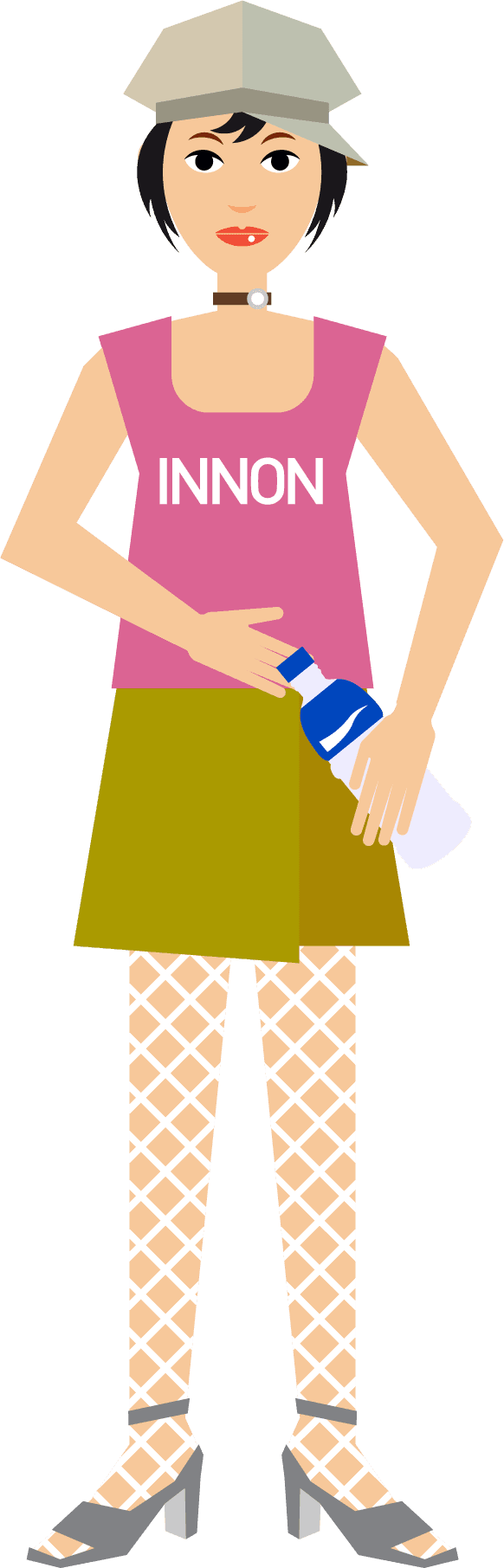 character icon people icons vector of a trendy female holding a water bottle