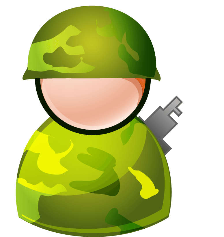 military character icon people icons vector for army training and educational platforms