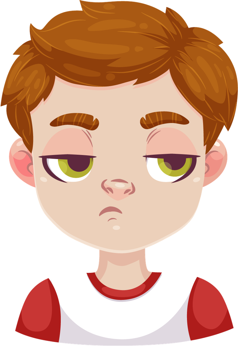 young boy face showing emotion with a pout and expressive features for storytelling