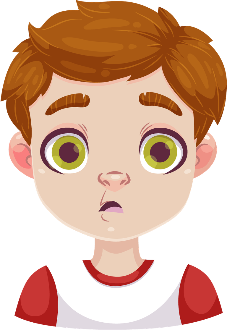 young boy face showing emotion with large eyes and playful expression for storytelling