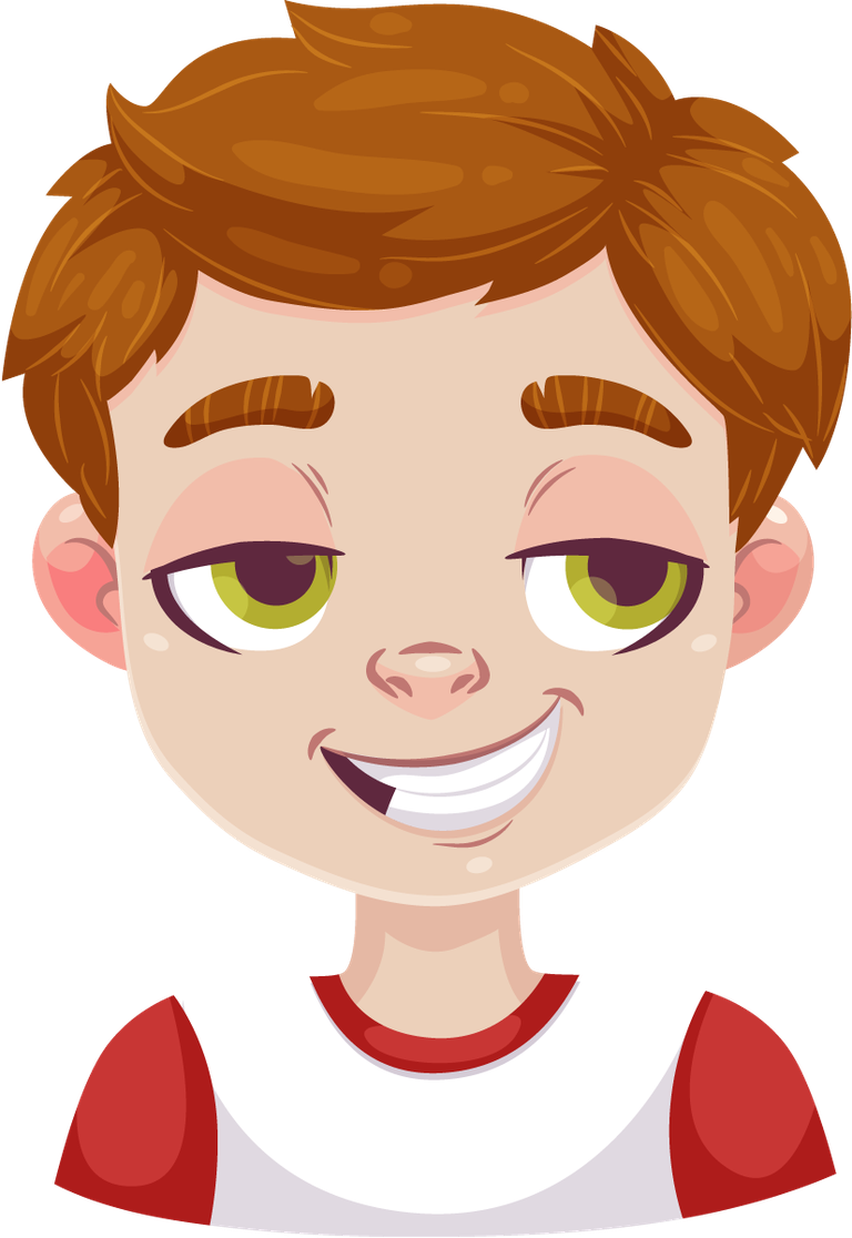 young boy face showing emotion with playful expression for children's illustrations