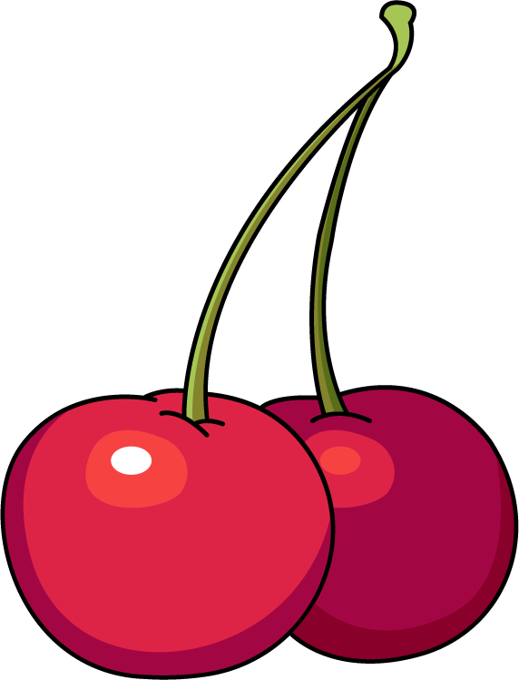 cherry red objects icons handdrawn sketch