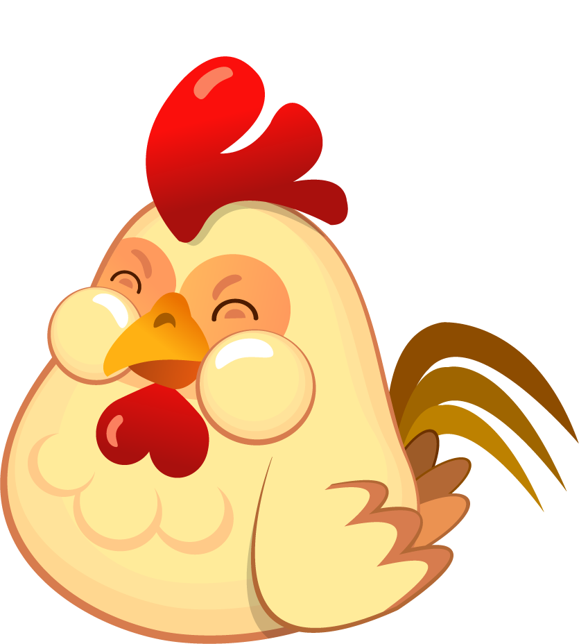 cute naive cock vector featuring cheerful chicken design for playful illustrations and branding