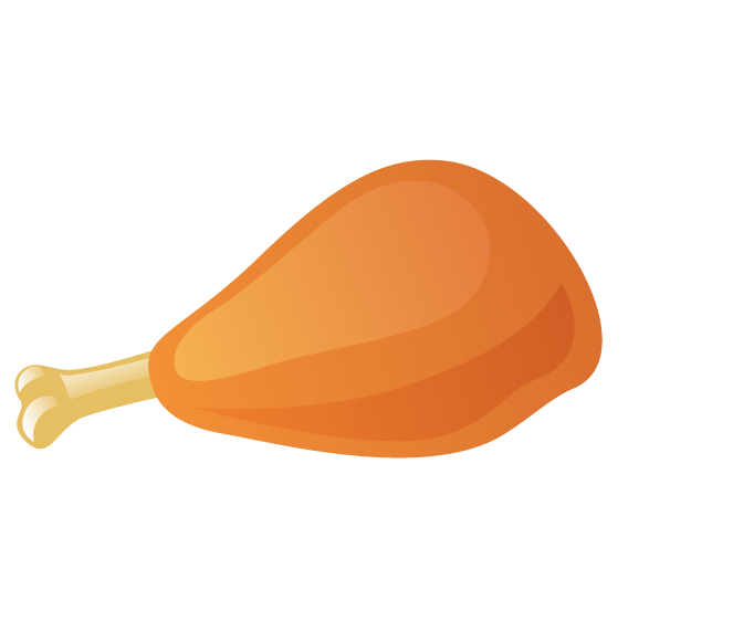 chicken thighs food icon for modern cooking apps and culinary websites