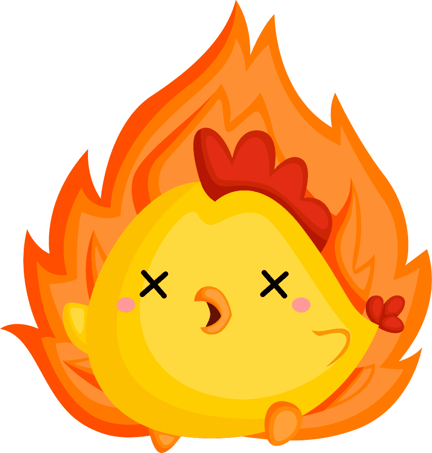 chicks chickens full emotions in vibrant fiery fun cartoon style for playful decor