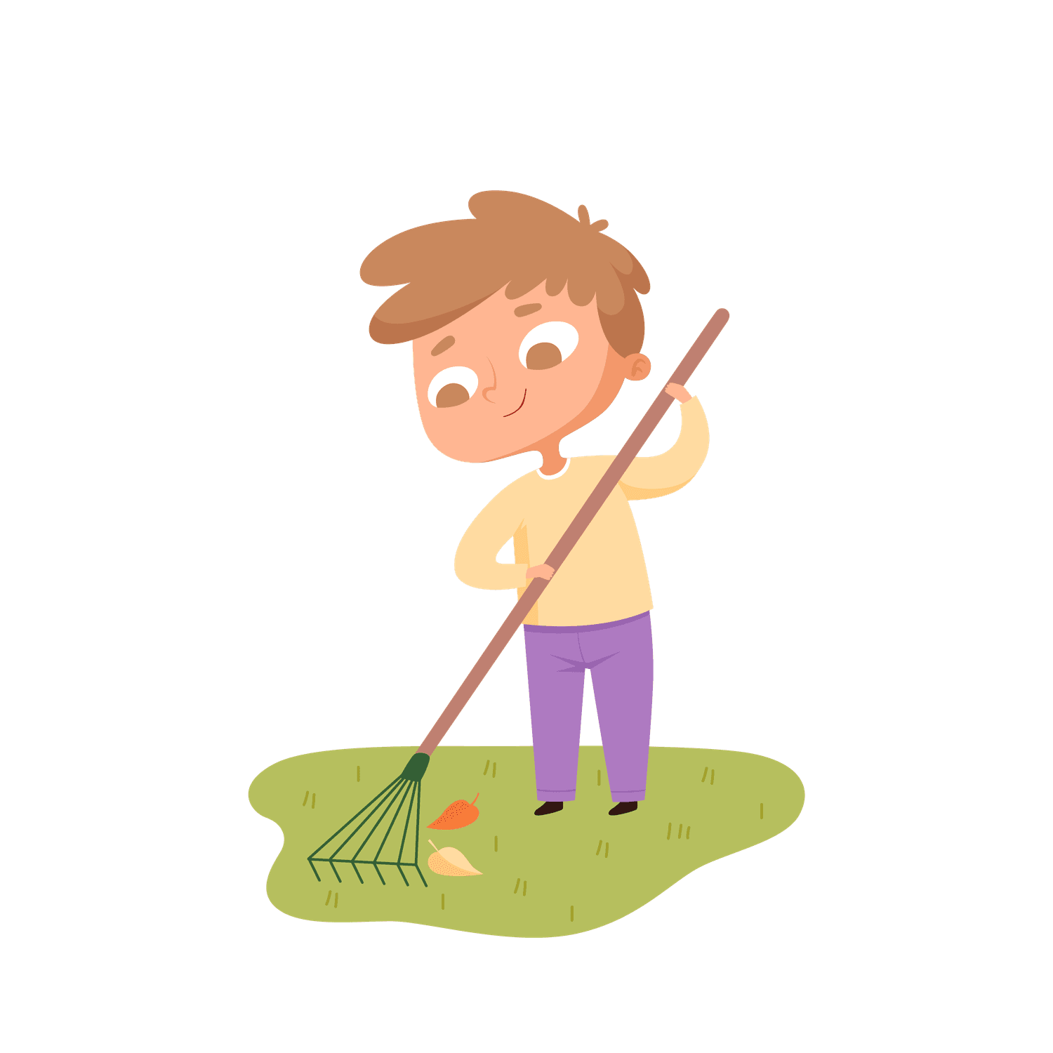 child character doing gardening illustration