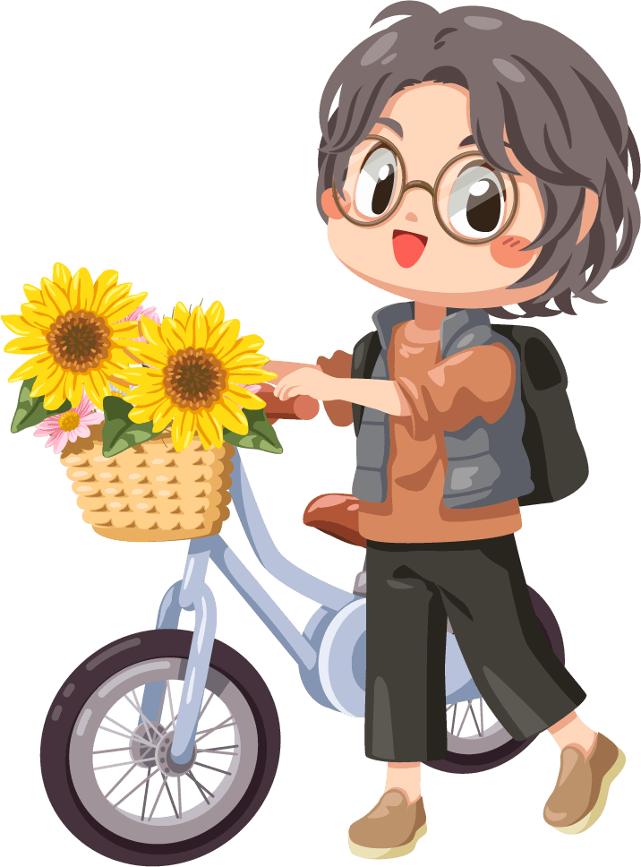 childrem set girls also bicycle flowers smiling happy girls spring concept