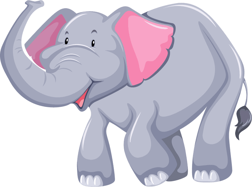 children and funfair illustration featuring a happy elephant character for playful activities