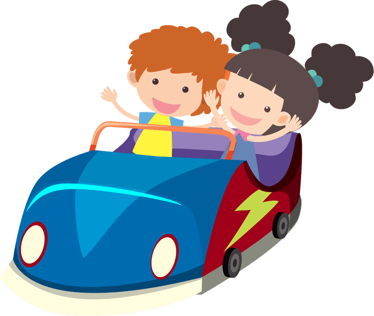 playing kids riding kids children rides illustration