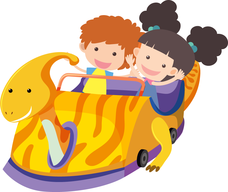 playing kids riding kids children rides illustration