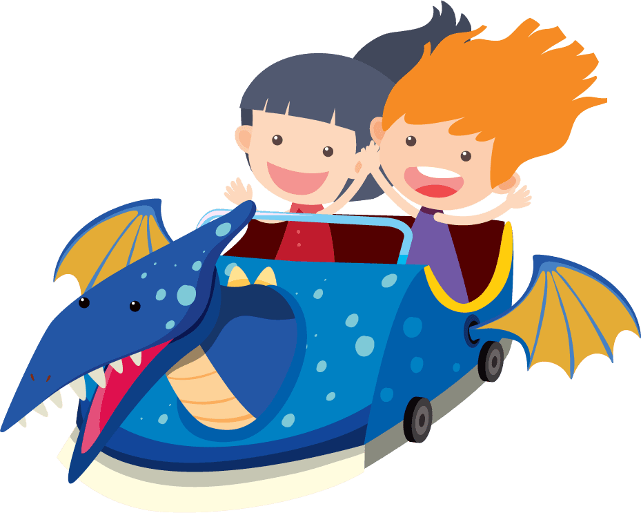 playing kids riding kids children rides illustration