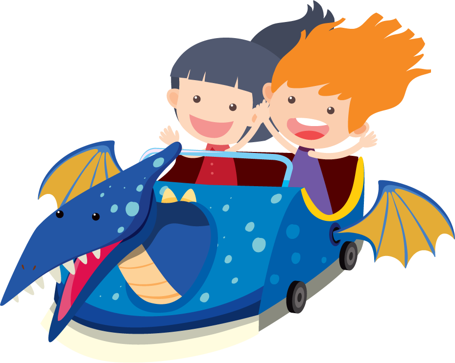 playing kids riding kids children rides illustration