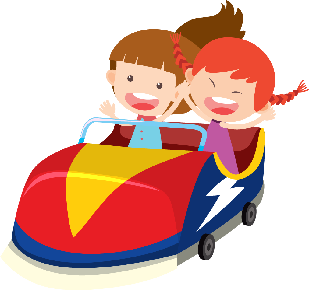 playing kids riding kids children rides illustration