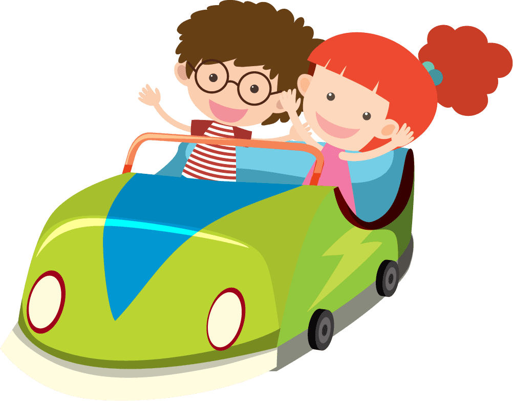 playing kids riding kids children rides illustration