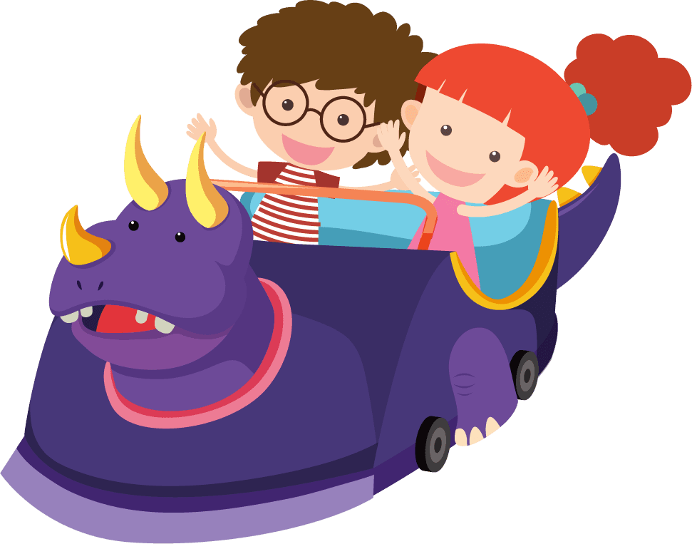 playing kids riding kids children rides illustration