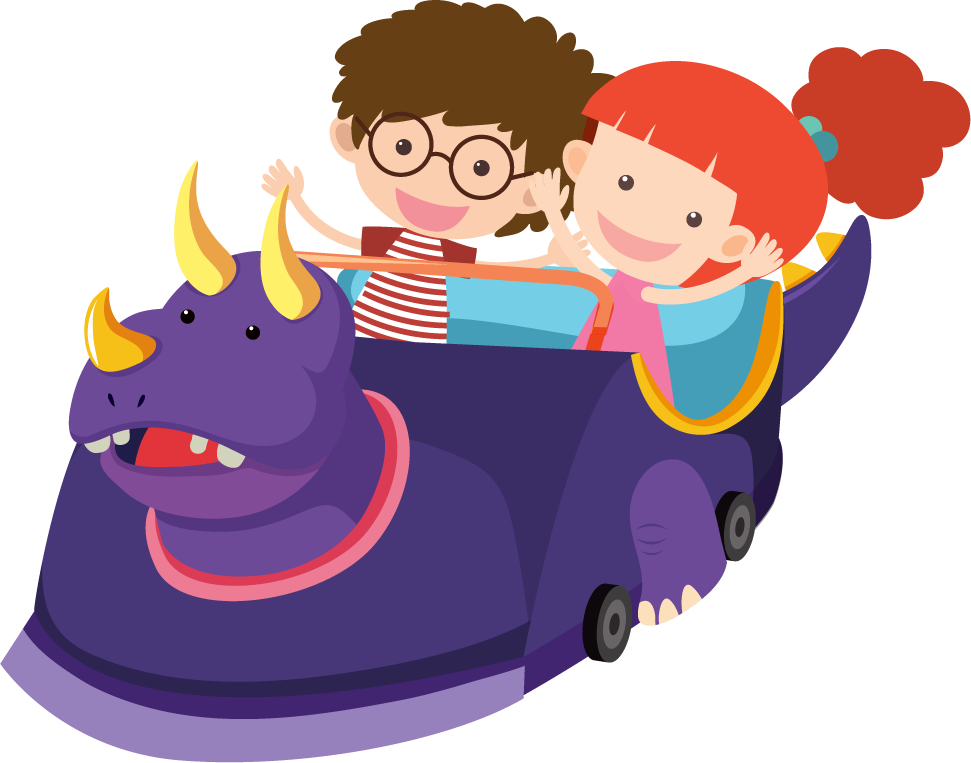 playing kids riding kids children rides illustration