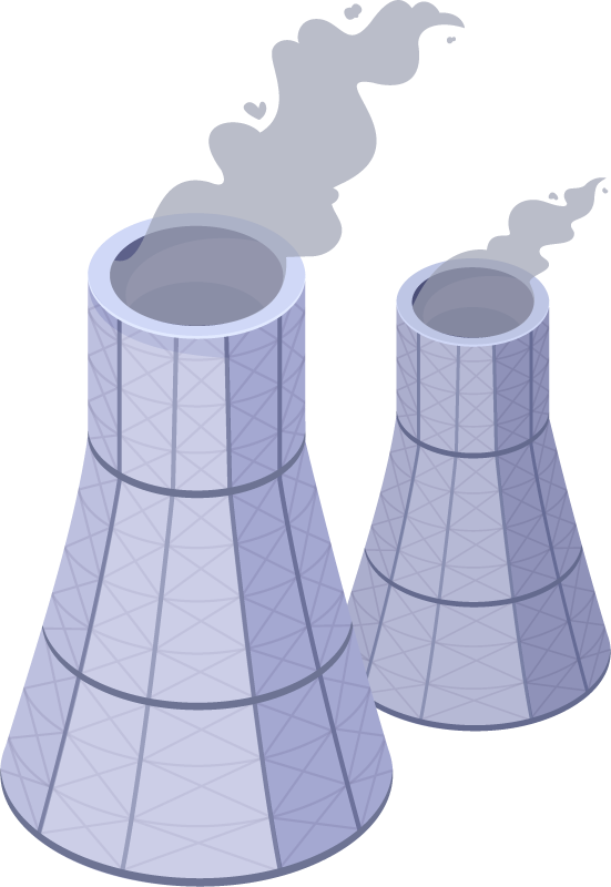 chimney factory digestive system icons set