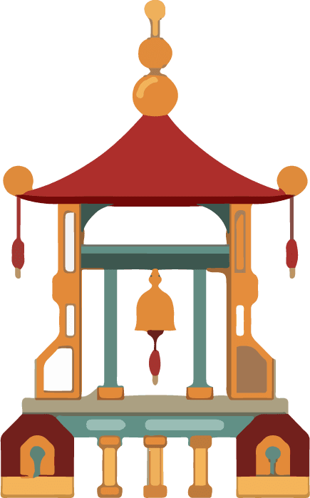 china traditional buildings cultural japan objects gate pagoda palace cartoon collection
