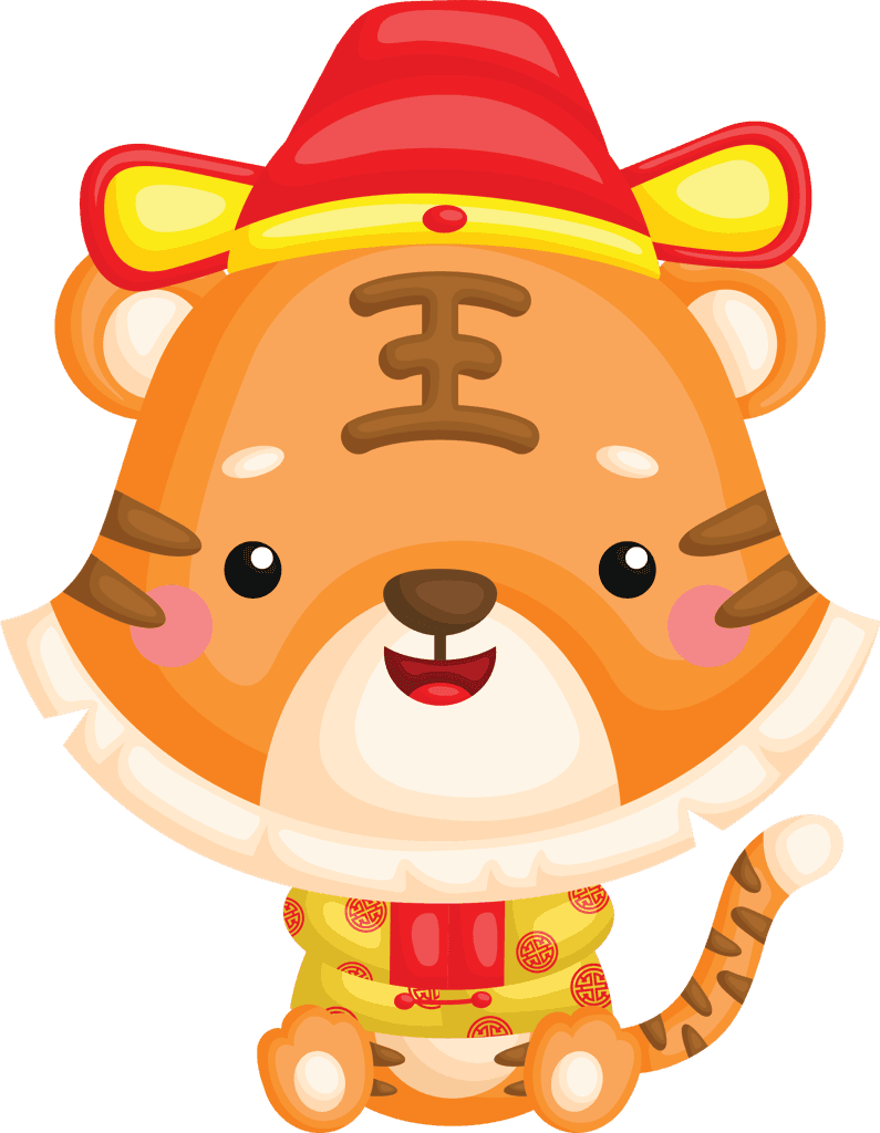 chinese new year celebration tiger year icons