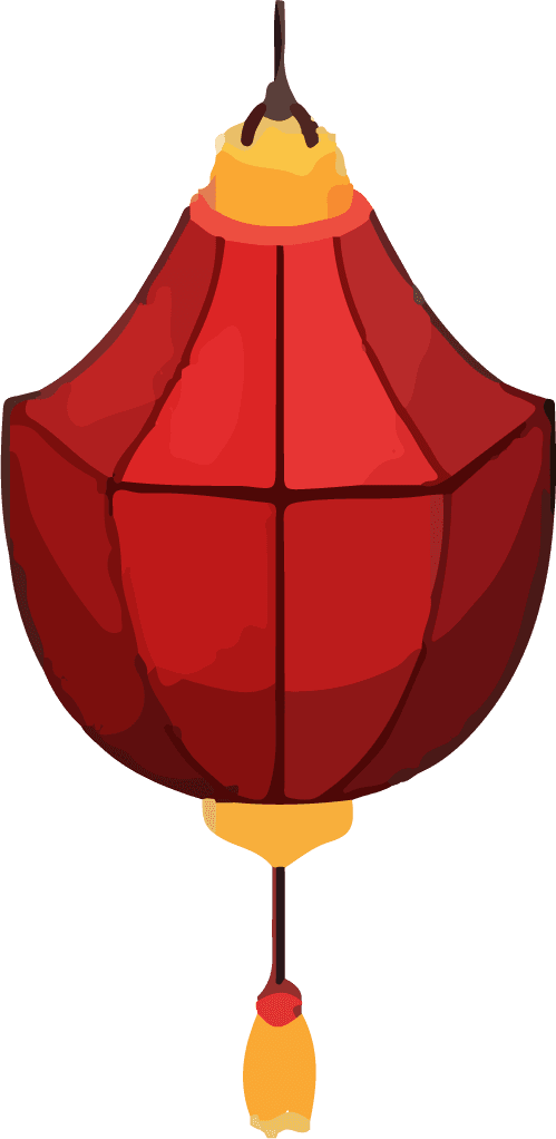 chinese paper street lantern of different shapes and colors decorative elements for festive illustrations vector