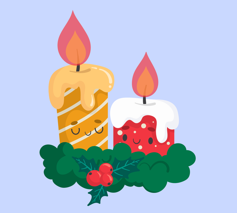 christmas element collection icons featuring cute candles and holly for festive decor