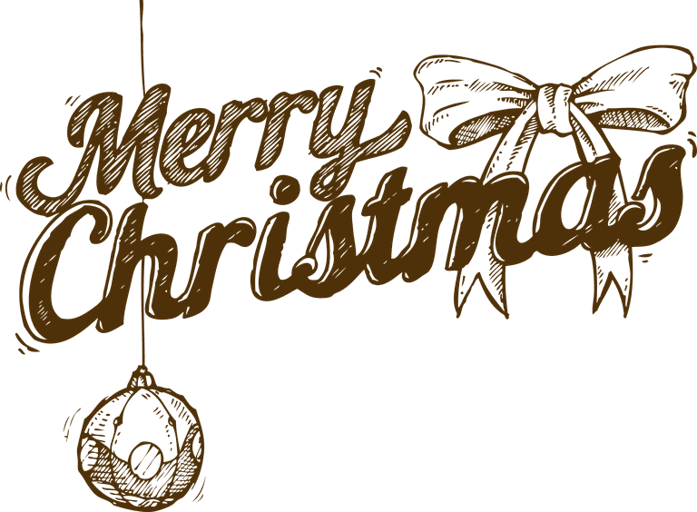 merry christmas set with festive decorations and joyful lettering for holiday celebrations