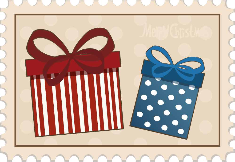 christmas postage stamps template vector for festive mailing and seasonal greetings