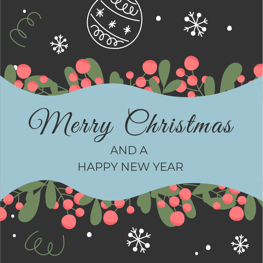 Simple Christmas and Happy new year instagram facebook social media posts template 