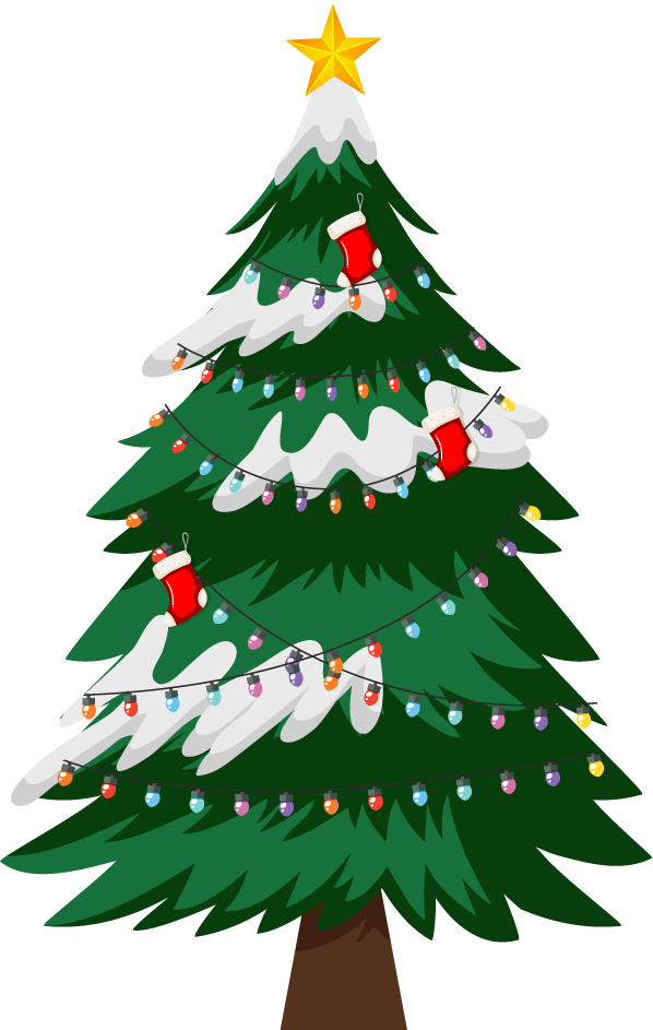 christmas theme with christmas tree winter