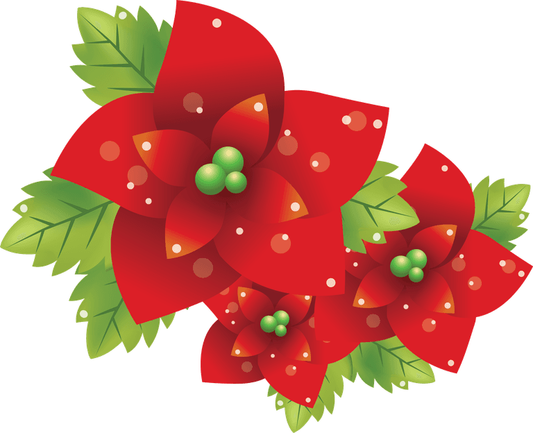 christmas christmas icon set featuring vibrant poinsettias and festive greenery for holiday celebrations