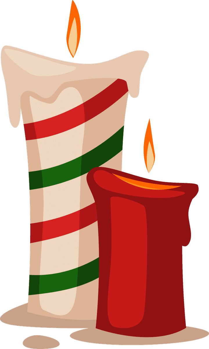 christmas vintage objects vector featuring holiday candles with festive colors and warm glow