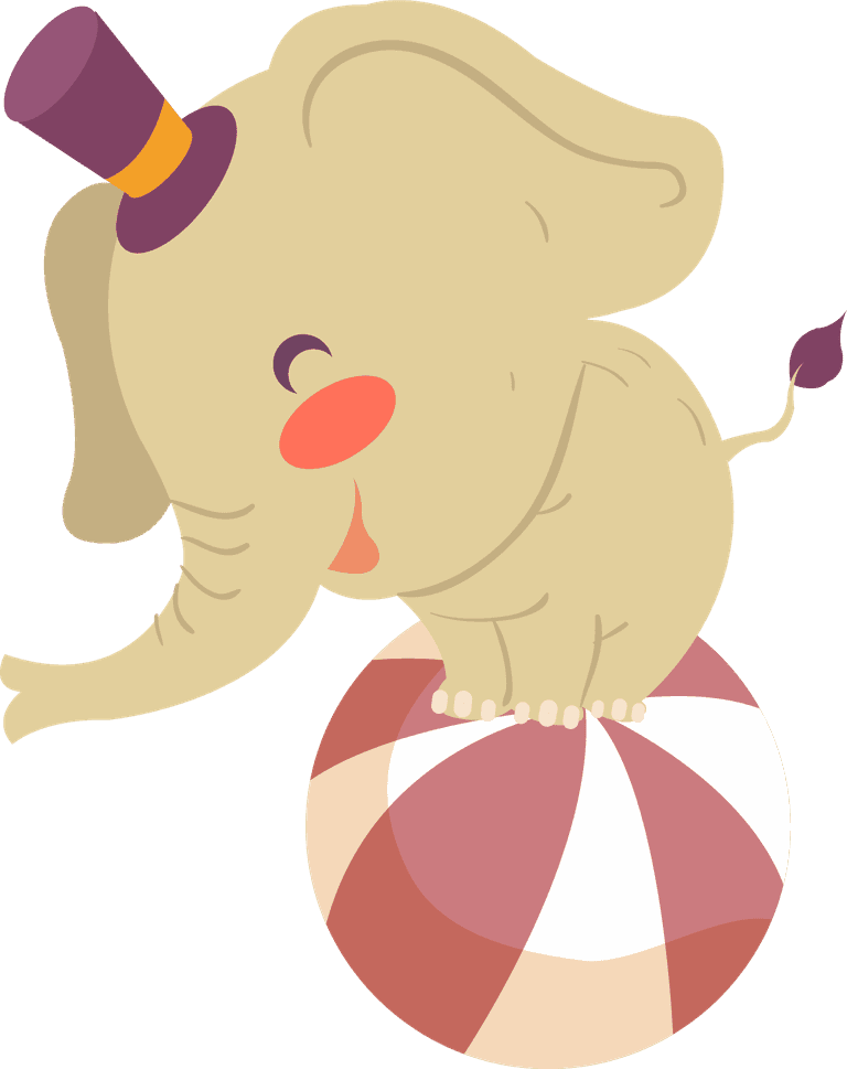 circus elephants performing elephant icons cute cartoon 